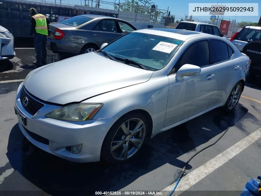 2009 Lexus Is 250 VIN: JTHBK262995092943 Lot: 40152825