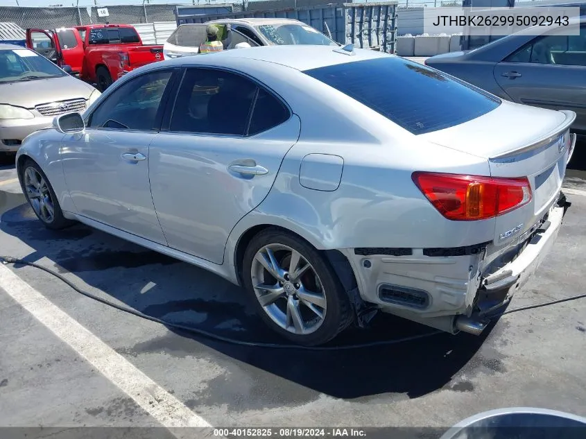 2009 Lexus Is 250 VIN: JTHBK262995092943 Lot: 40152825