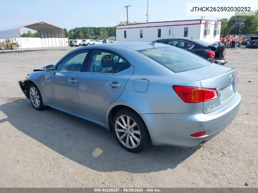 2009 Lexus Is 250 VIN: JTHCK262592030252 Lot: 40229257