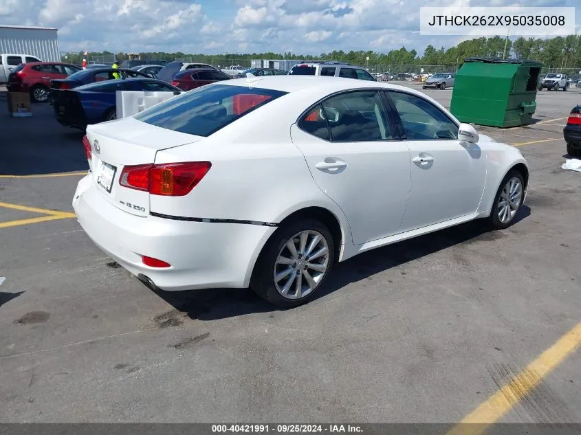 2009 Lexus Is 250 VIN: JTHCK262X95035008 Lot: 40421991