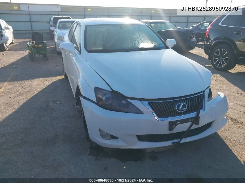 2009 Lexus Is 250 250 VIN: JTHBK262895092870 Lot: 40646090