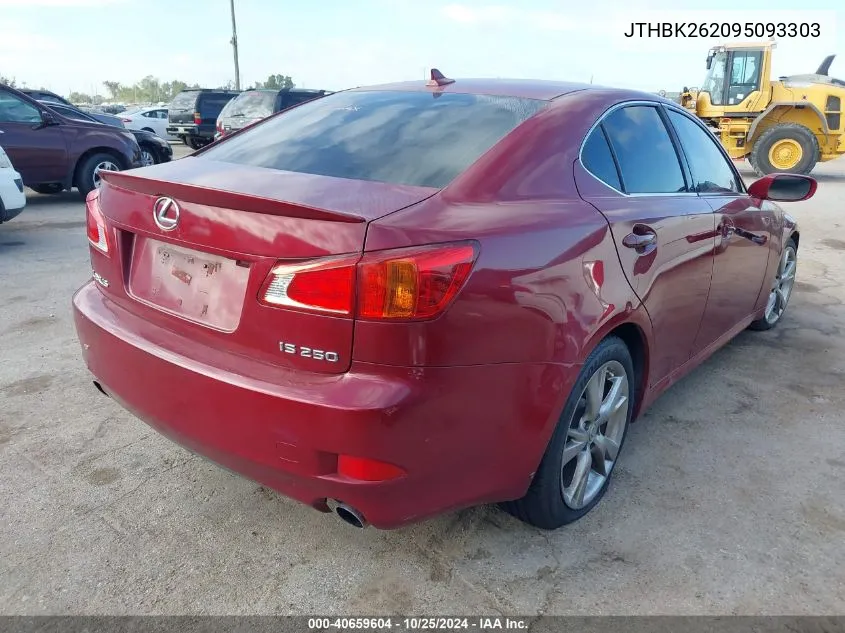 2009 Lexus Is 250 VIN: JTHBK262095093303 Lot: 40659604