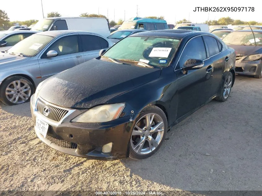 2009 Lexus Is 250 VIN: JTHBK262X95097178 Lot: 40703018