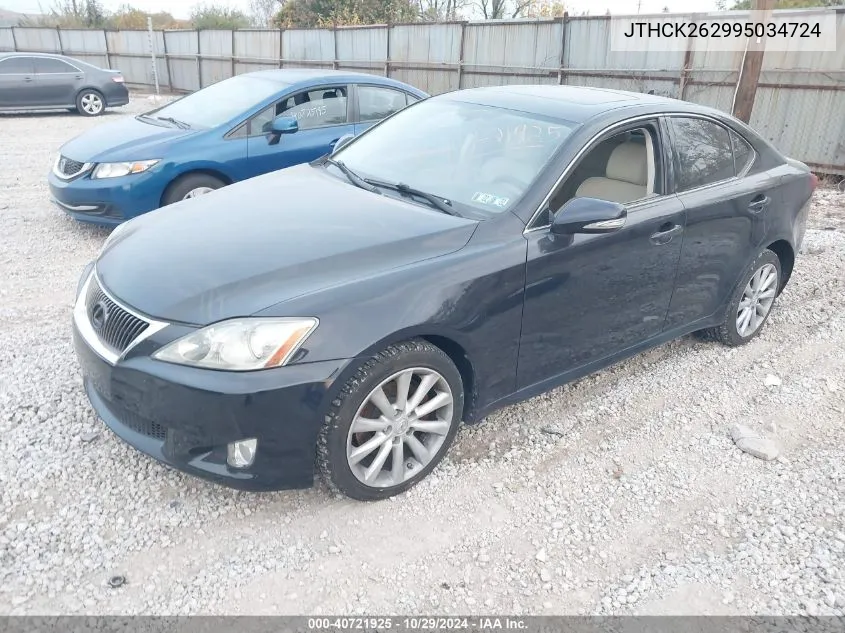 2009 Lexus Is 250 VIN: JTHCK262995034724 Lot: 40721925