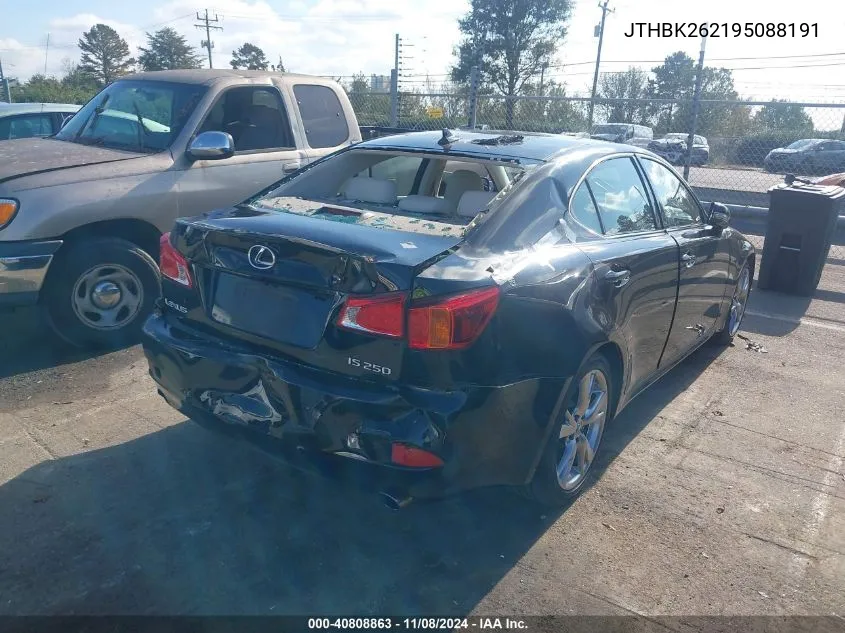 2009 Lexus Is 250 VIN: JTHBK262195088191 Lot: 40808863