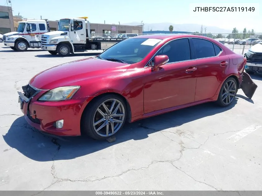 JTHBF5C27A5119149 2010 Lexus Is 250