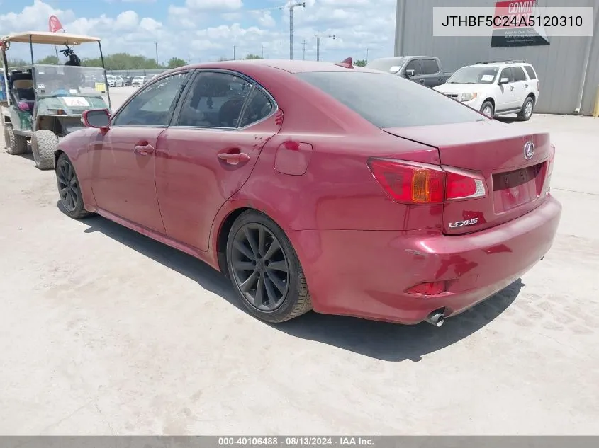 2010 Lexus Is 250 VIN: JTHBF5C24A5120310 Lot: 40106488