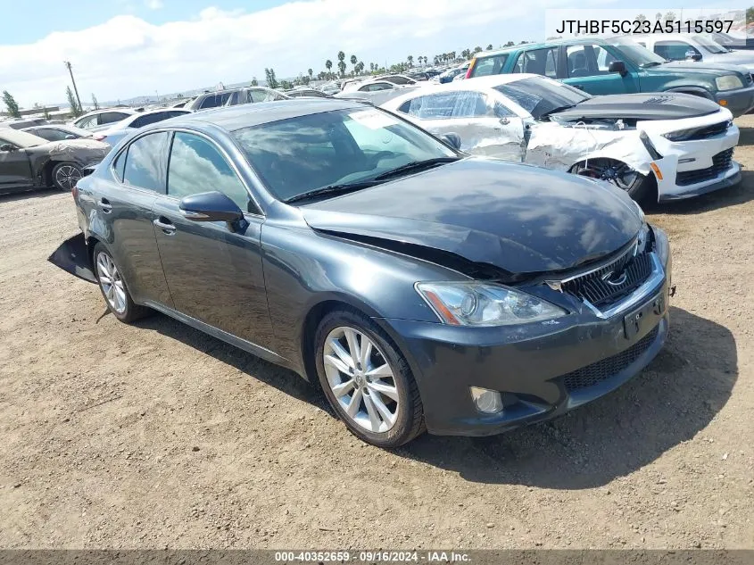 2010 Lexus Is 250 VIN: JTHBF5C23A5115597 Lot: 40352659