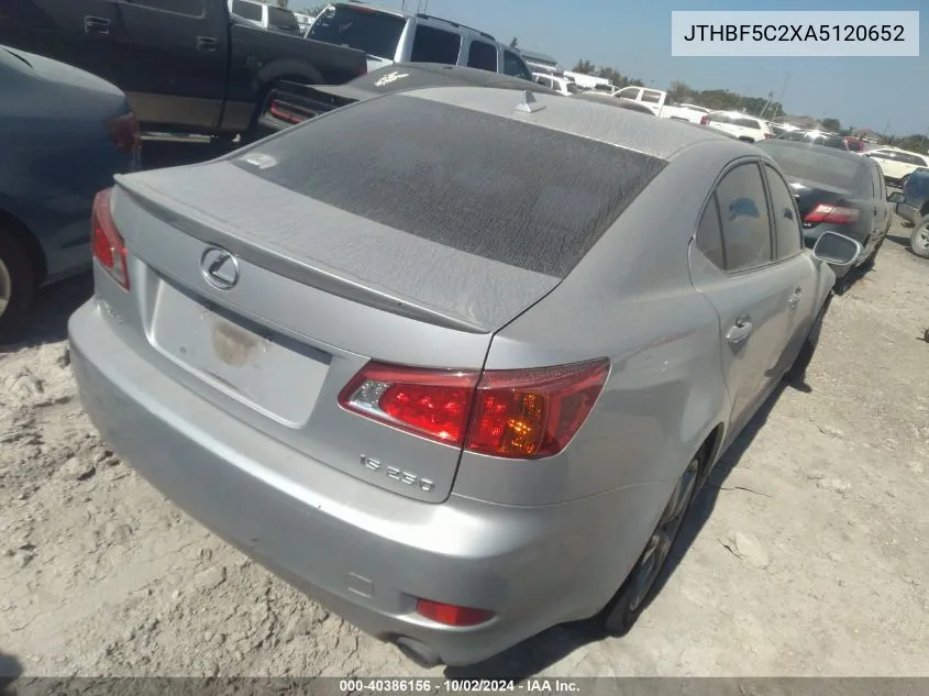 2010 Lexus Is 250 VIN: JTHBF5C2XA5120652 Lot: 40386156