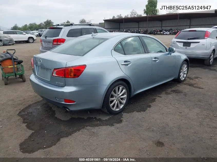 2010 Lexus Is 250 VIN: JTHBF5C25A5124947 Lot: 40391981