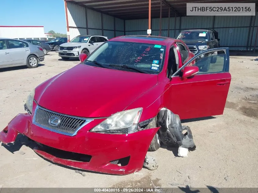 2010 Lexus Is 250 VIN: JTHBF5C29A5120156 Lot: 40438015