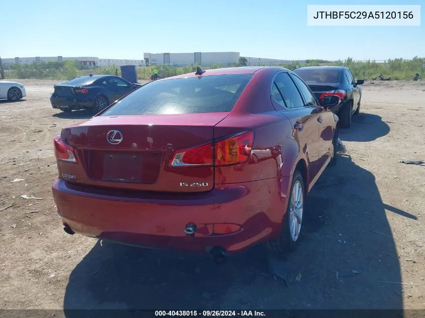 2010 Lexus Is 250 VIN: JTHBF5C29A5120156 Lot: 40438015