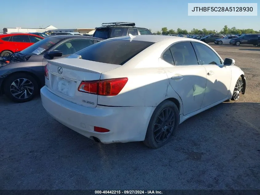 2010 Lexus Is 250 VIN: JTHBF5C28A5128930 Lot: 40442215