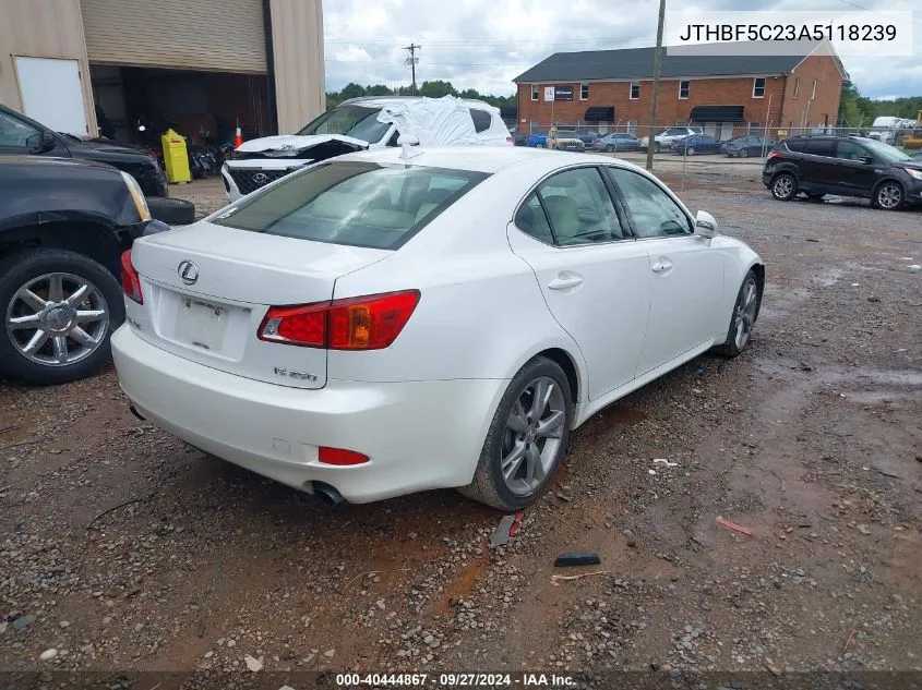 2010 Lexus Is 250 VIN: JTHBF5C23A5118239 Lot: 40444867