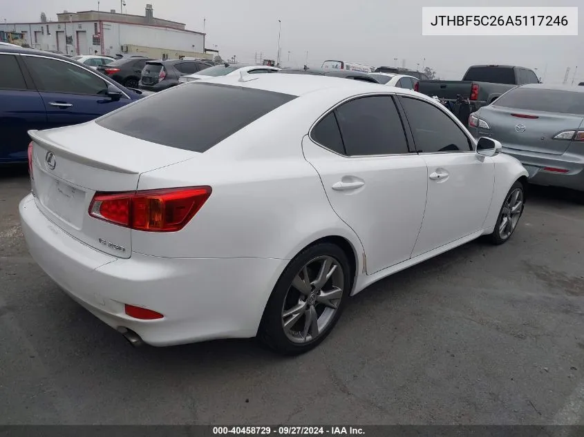 2010 Lexus Is 250 VIN: JTHBF5C26A5117246 Lot: 40458729