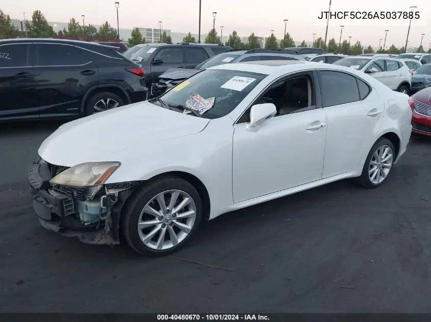 2010 Lexus Is 250 VIN: JTHCF5C26A5037885 Lot: 40480670