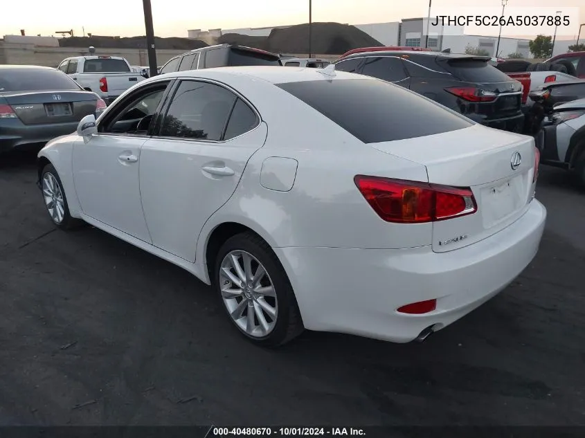 2010 Lexus Is 250 VIN: JTHCF5C26A5037885 Lot: 40480670