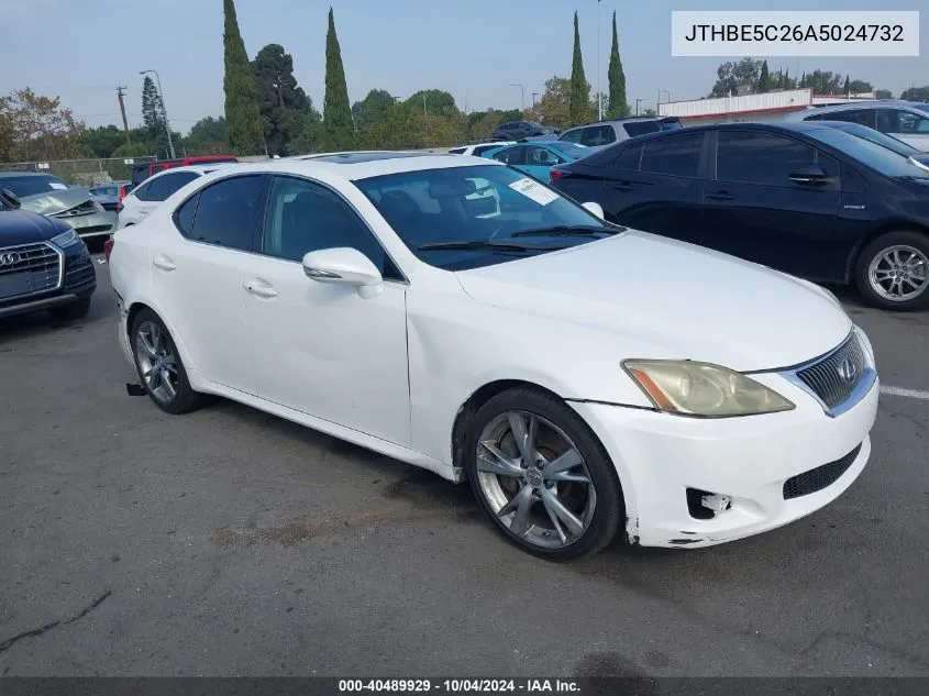 2010 Lexus Is 350 VIN: JTHBE5C26A5024732 Lot: 40489929