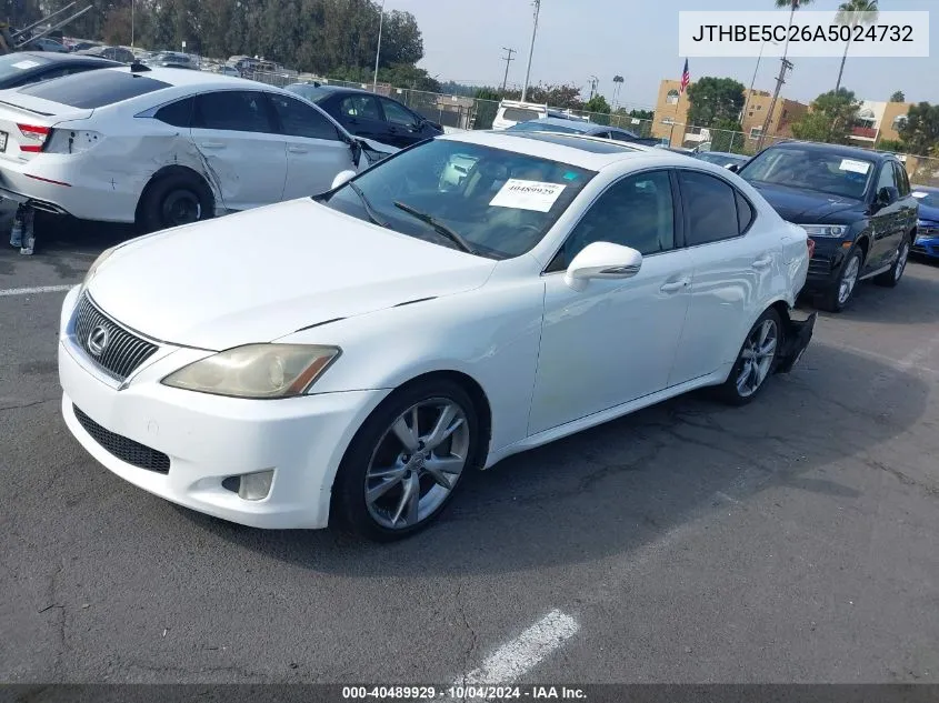 2010 Lexus Is 350 VIN: JTHBE5C26A5024732 Lot: 40489929