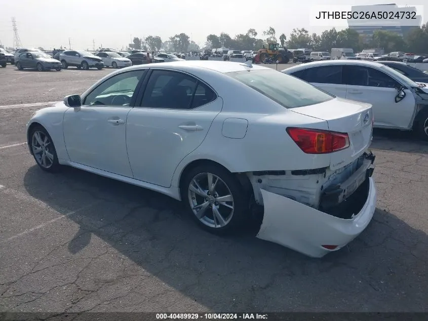 2010 Lexus Is 350 VIN: JTHBE5C26A5024732 Lot: 40489929