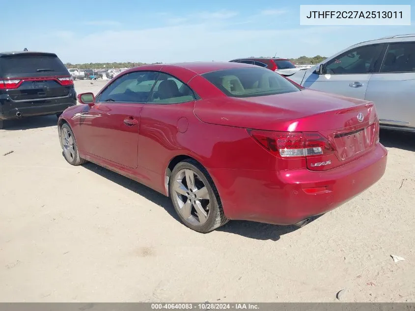 2010 Lexus Is 250C VIN: JTHFF2C27A2513011 Lot: 40640083