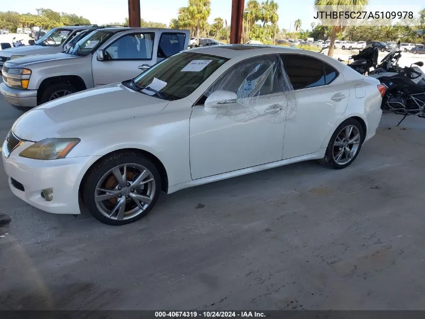 2010 Lexus Is 250 VIN: JTHBF5C27A5109978 Lot: 40674319