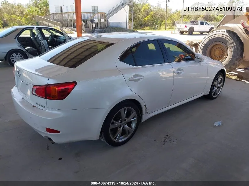 2010 Lexus Is 250 VIN: JTHBF5C27A5109978 Lot: 40674319