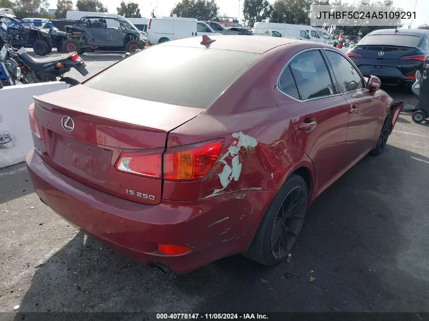 2010 Lexus Is 250 VIN: JTHBF5C24A5109291 Lot: 40778147