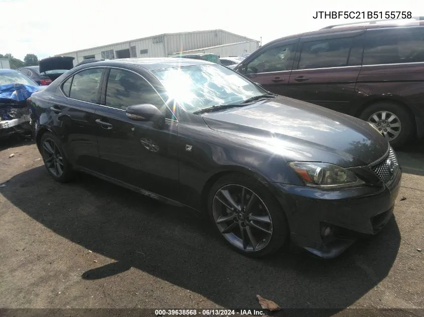 2011 Lexus Is 250 VIN: JTHBF5C21B5155758 Lot: 39638568