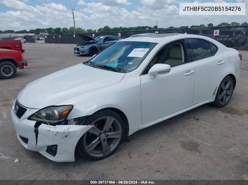 2011 Lexus Is 250 VIN: JTHBF5C20B5154276 Lot: 39737464