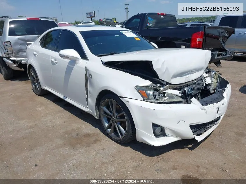 2011 Lexus Is 250 VIN: JTHBF5C22B5156093 Lot: 39820254