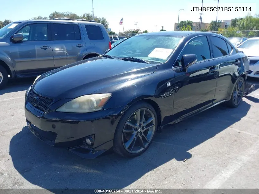 2011 Lexus Is 250 VIN: JTHBF5C21B5155114 Lot: 40166754