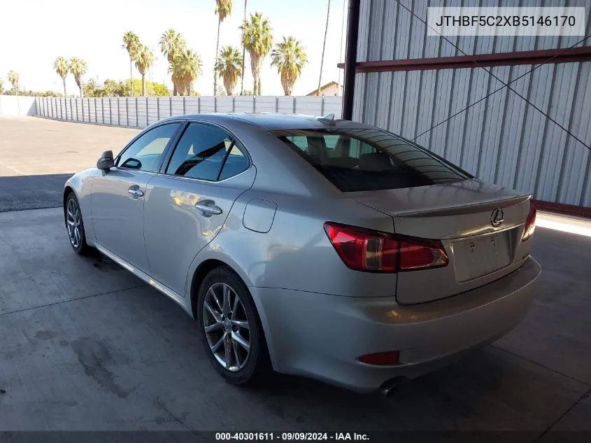 2011 Lexus Is 250 VIN: JTHBF5C2XB5146170 Lot: 40301611