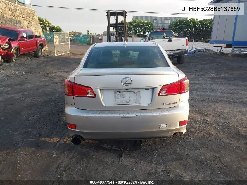 2011 Lexus Is 250 VIN: JTHBF5C28B5137869 Lot: 40377941