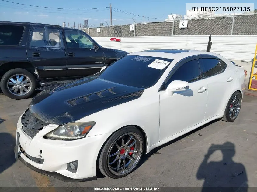 2011 Lexus Is 350 VIN: JTHBE5C21B5027135 Lot: 40469268