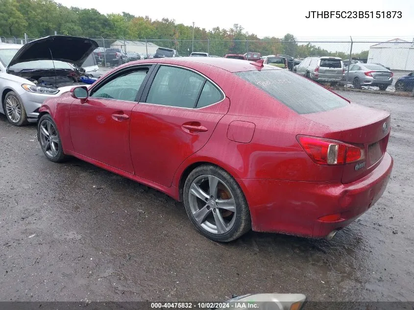 2011 Lexus Is 250 VIN: JTHBF5C23B5151873 Lot: 40475832