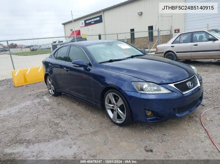 2011 Lexus Is 250 VIN: JTHBF5C24B5140915 Lot: 40479247