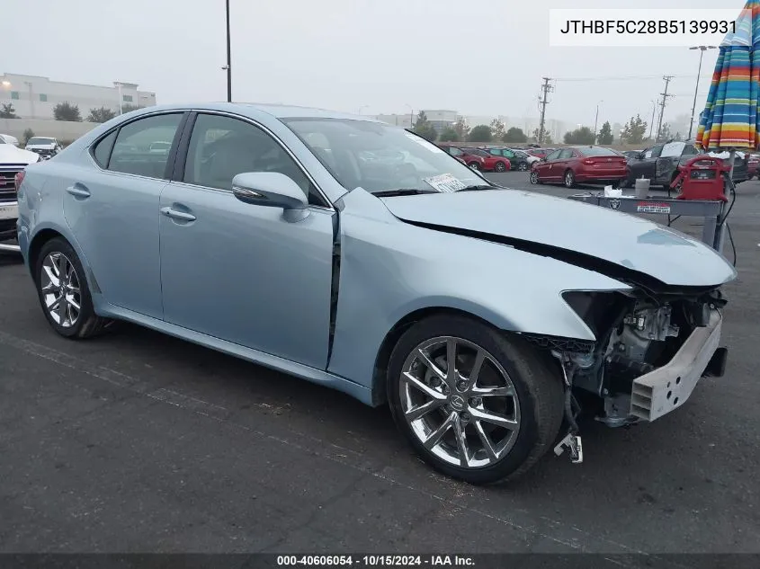 2011 Lexus Is 250 VIN: JTHBF5C28B5139931 Lot: 40606054