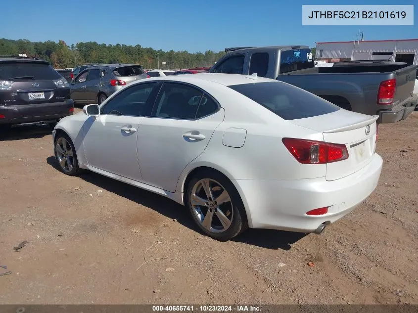 2011 Lexus Is 250 VIN: JTHBF5C21B2101619 Lot: 40655741