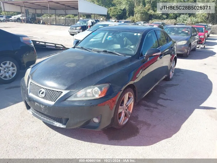 2011 Lexus Is 350 350 VIN: JTHBE5C28B5026371 Lot: 40660104