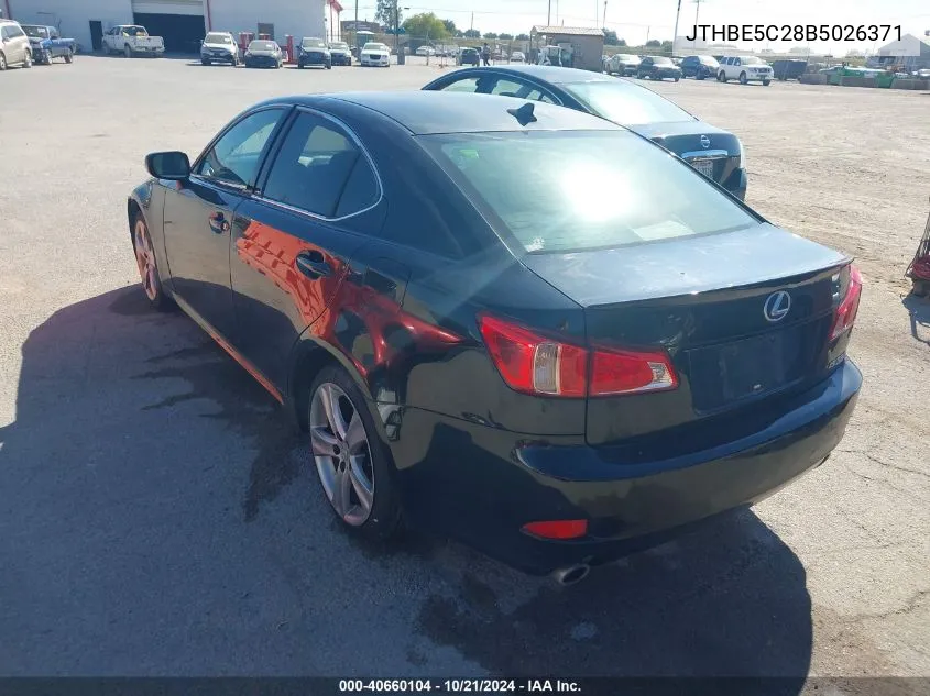 2011 Lexus Is 350 350 VIN: JTHBE5C28B5026371 Lot: 40660104