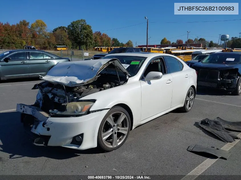 2011 Lexus Is 250 VIN: JTHBF5C26B2100983 Lot: 40693798