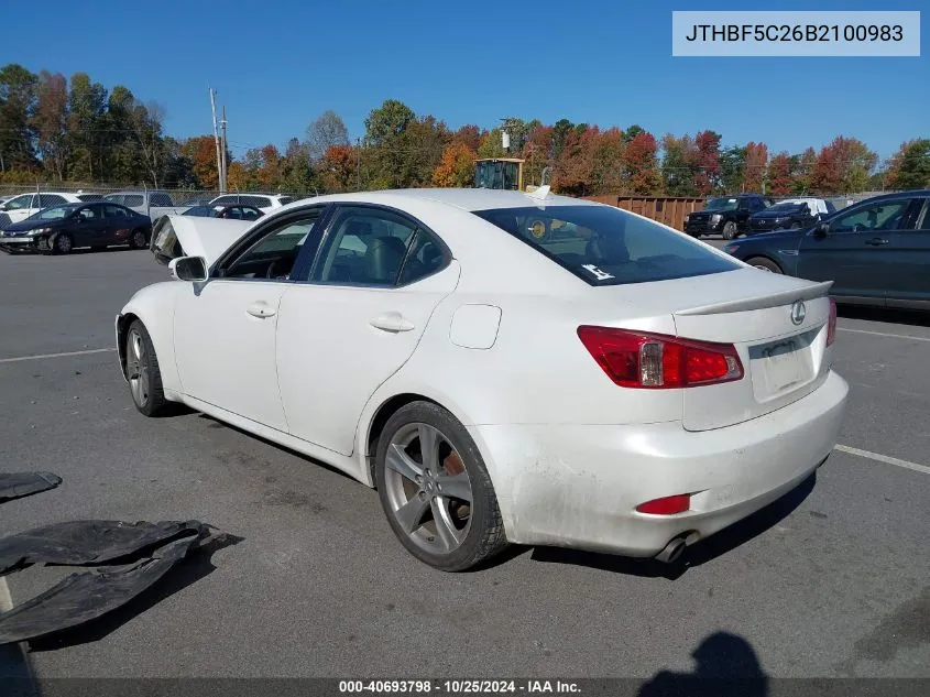 2011 Lexus Is 250 VIN: JTHBF5C26B2100983 Lot: 40693798