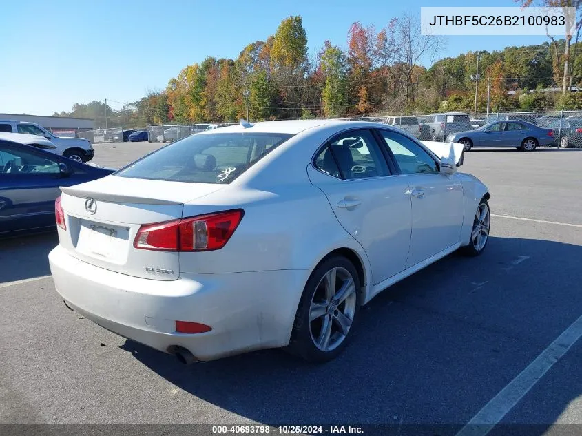 2011 Lexus Is 250 VIN: JTHBF5C26B2100983 Lot: 40693798