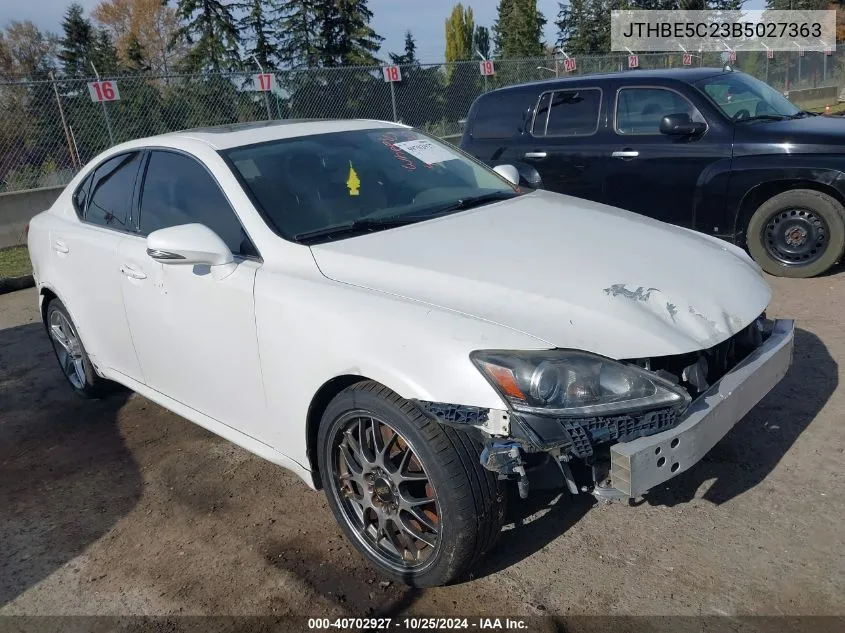 2011 Lexus Is 350 VIN: JTHBE5C23B5027363 Lot: 40702927