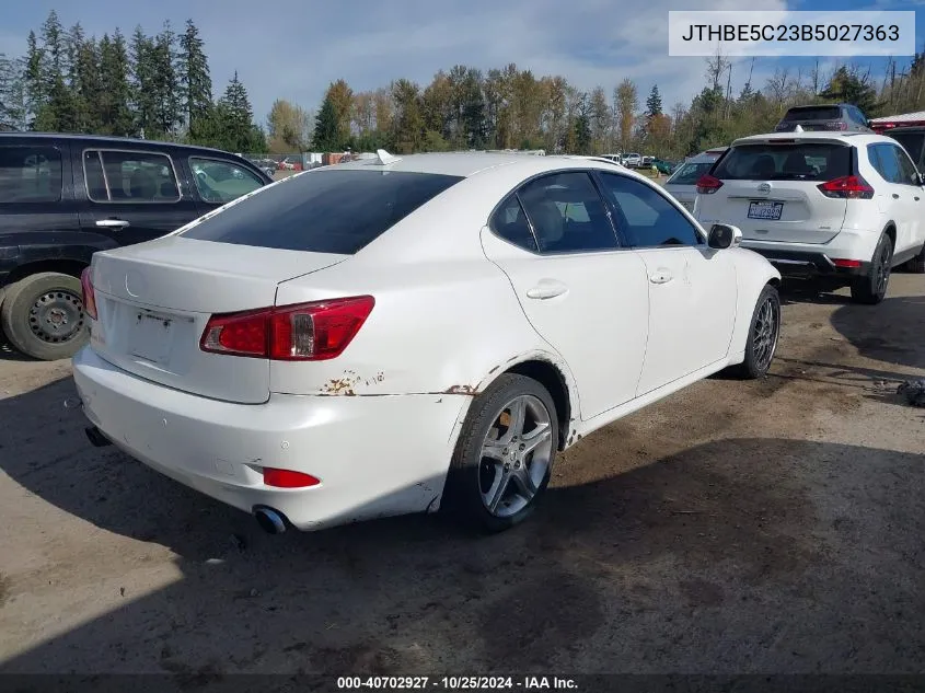 2011 Lexus Is 350 VIN: JTHBE5C23B5027363 Lot: 40702927