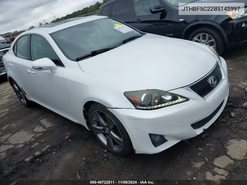 2011 Lexus Is 250 VIN: JTHBF5C22B5145997 Lot: 40722511