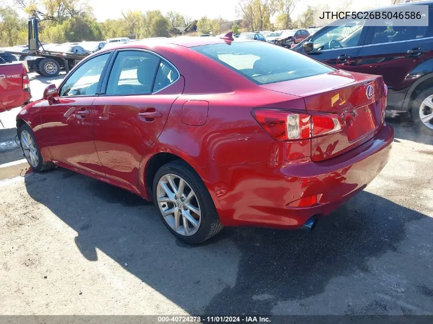 2011 Lexus Is 250 VIN: JTHCF5C26B5046586 Lot: 40724278