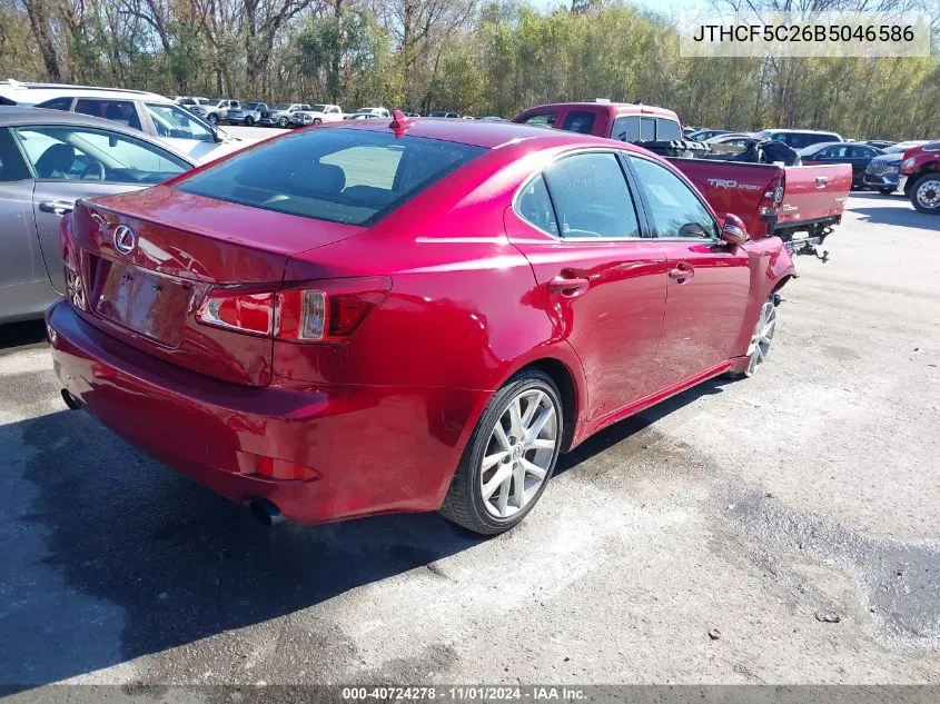 2011 Lexus Is 250 VIN: JTHCF5C26B5046586 Lot: 40724278