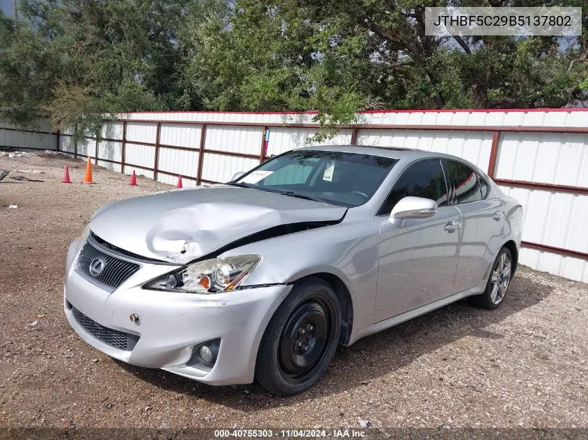 2011 Lexus Is 250 VIN: JTHBF5C29B5137802 Lot: 40755303